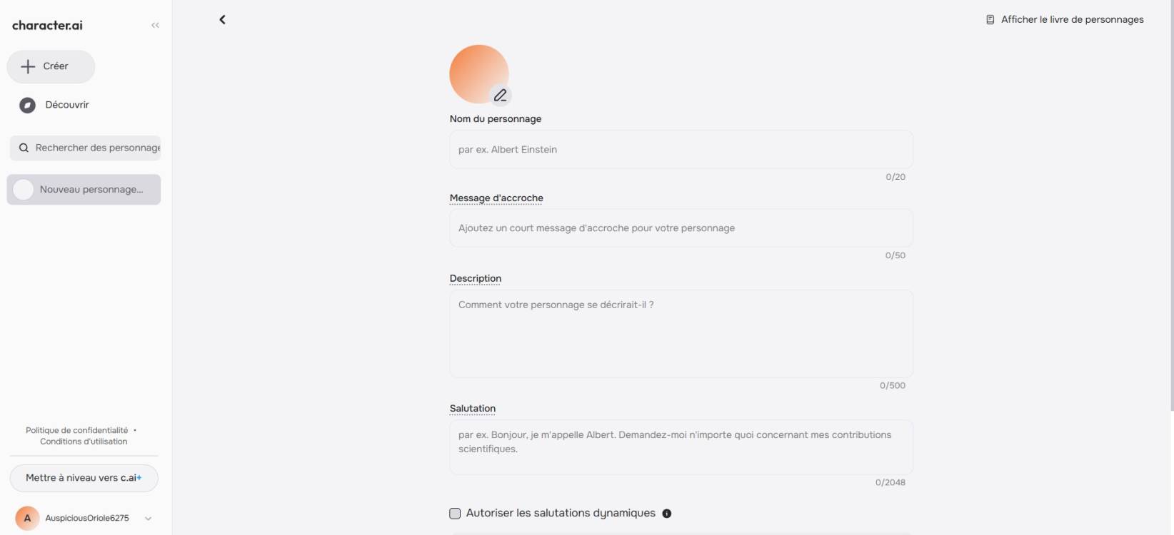 charcater-ai-interface-personnage