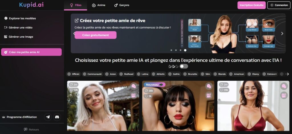 kupid-ai-interface-accueil