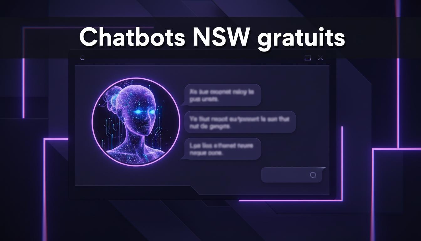 Guide vertical en six étapes numérotées avec icônes pour tester une IA : sélection du chatbot, email jetable, vérification et bulles de discussion.